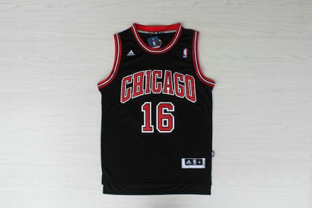 Maillot De Basket Chicago Bulls Pau Gasol 16 Tissus Sportif Fans Edition Noir